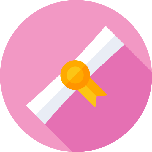 Diploma Flat Circular Flat icon