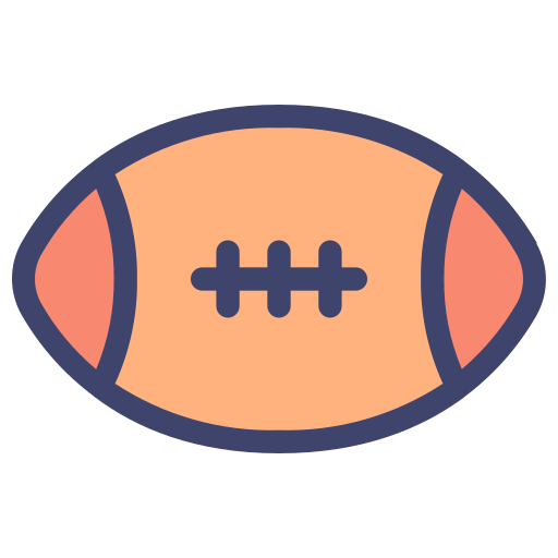 palla da rugby Generic Outline Color icona