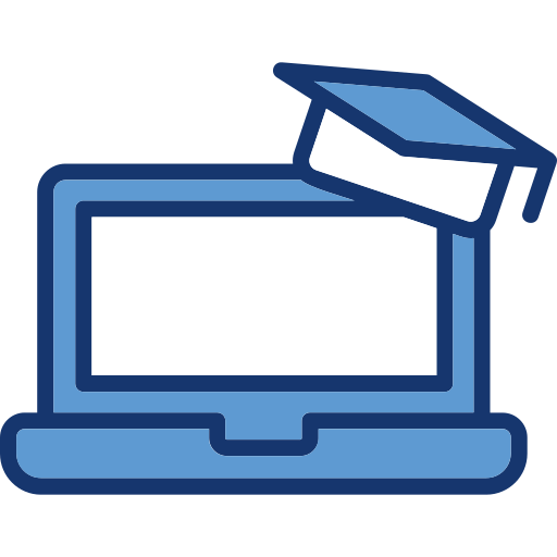 Online education Generic Blue icon