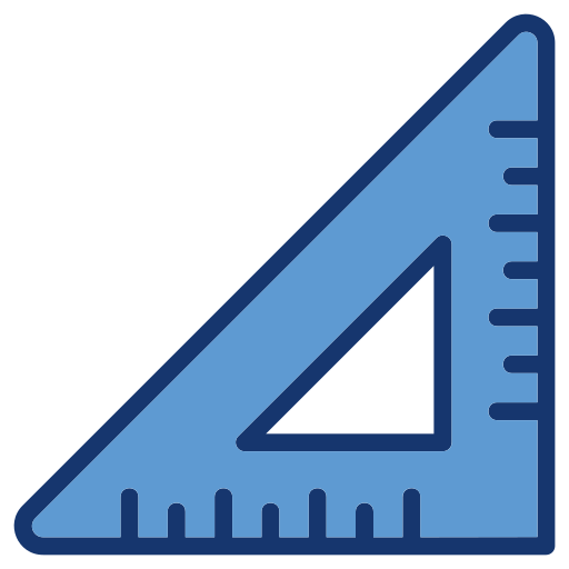 regla cuadrada Generic Blue icono