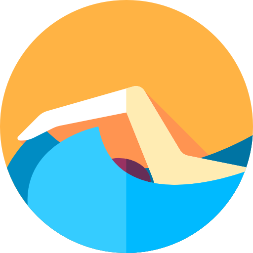 pływanie Flat Circular Flat ikona