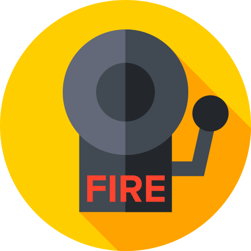 alarm przeciwpożarowy Flat Circular Flat ikona