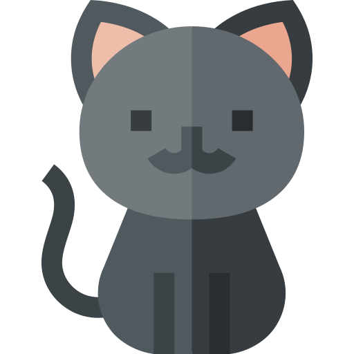 gatto nero Basic Straight Flat icona
