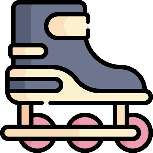 Roller skate Kawaii Lineal color icon