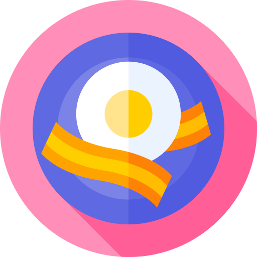 朝食 Flat Circular Flat icon
