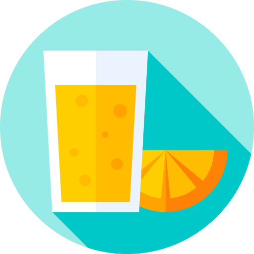 sok pomarańczowy Flat Circular Flat ikona