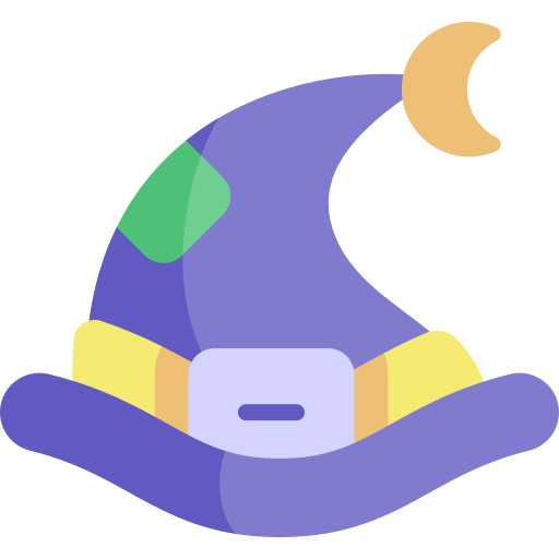 kapelusz czarownicy Kawaii Flat ikona