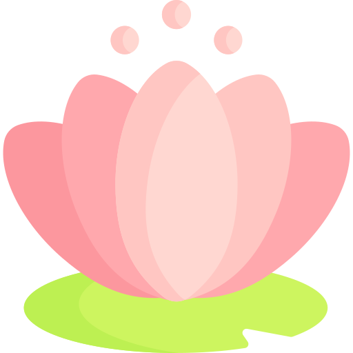kwiat lotosu Kawaii Flat ikona