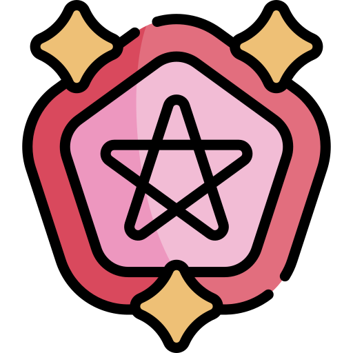 pentagramma Kawaii Lineal color icona
