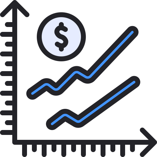 gráfico de linea Generic Outline Color icono