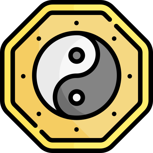 yin yang Kawaii Lineal color Ícone