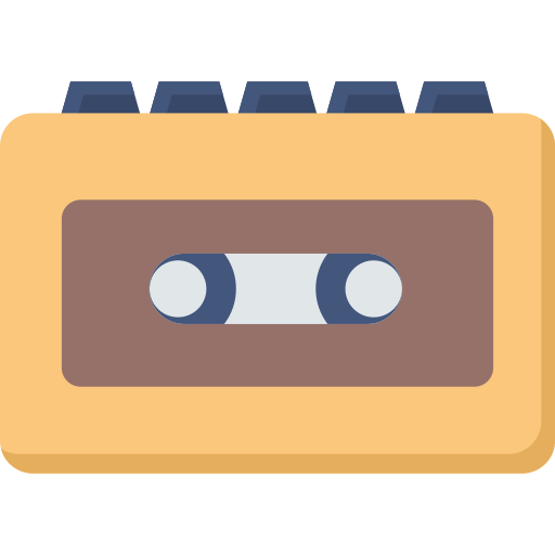 cassette bandje Dinosoft Flat icoon