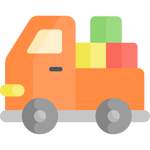 pick-up vrachtwagen Kawaii Flat icoon