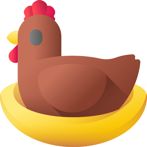 galinha 3D Color Ícone