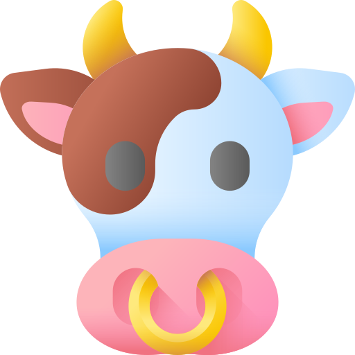 vaca 3D Color Ícone