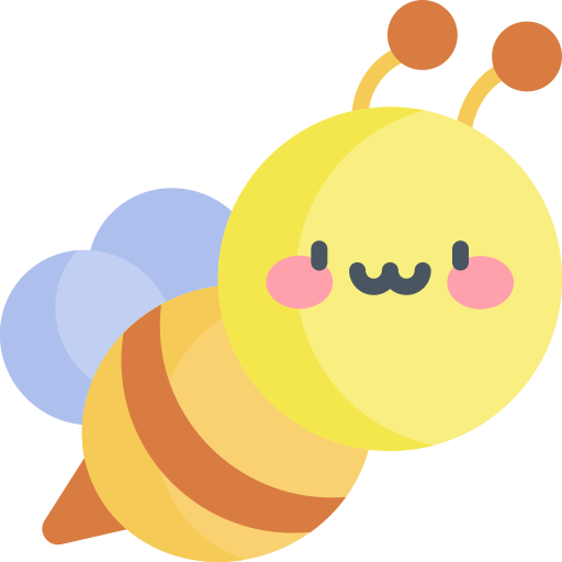 Пчела Kawaii Flat иконка