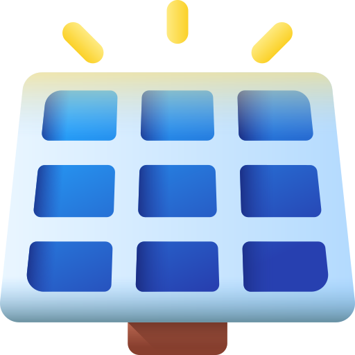 panel solar 3D Color icono