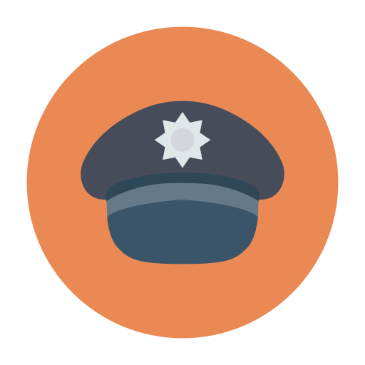 Police cap Dinosoft Circular icon