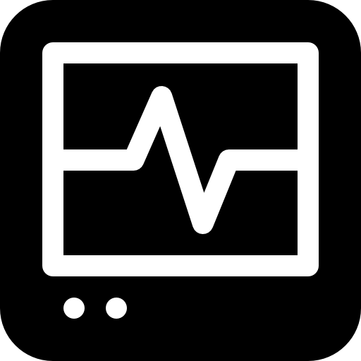 electrocardiograma Basic Rounded Filled icono