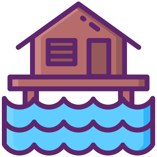 Bungalow Flaticons Lineal Color icon