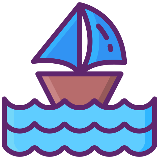 Sailing boat Flaticons Lineal Color icon