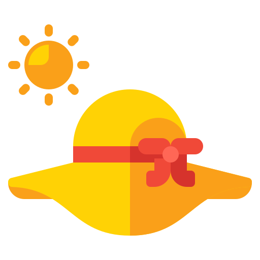 kapelusz przeciwsłoneczny Flaticons Flat ikona