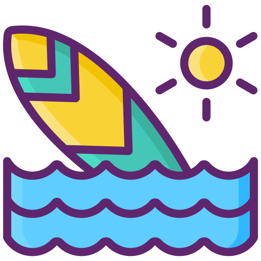 Surfboard Flaticons Lineal Color icon
