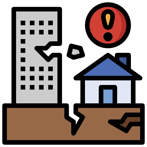 Earthquake Surang Lineal Color icon