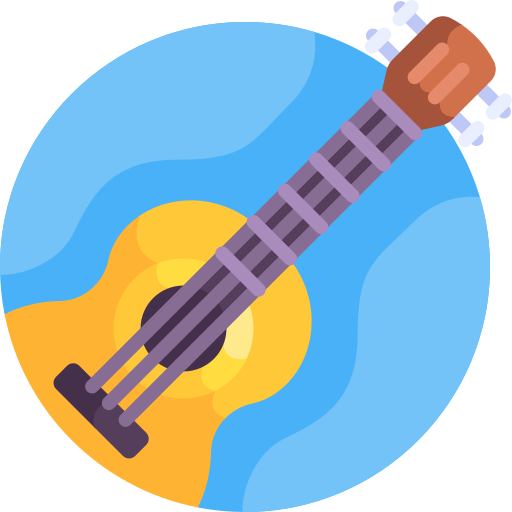 gitara Detailed Flat Circular Flat ikona