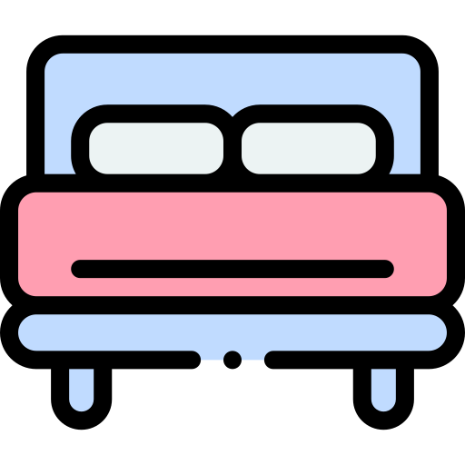 podwójne łóżko Detailed Rounded Lineal color ikona
