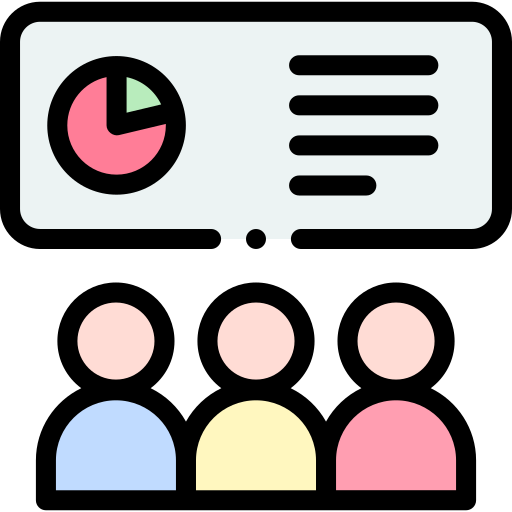 회의실 Detailed Rounded Lineal color icon