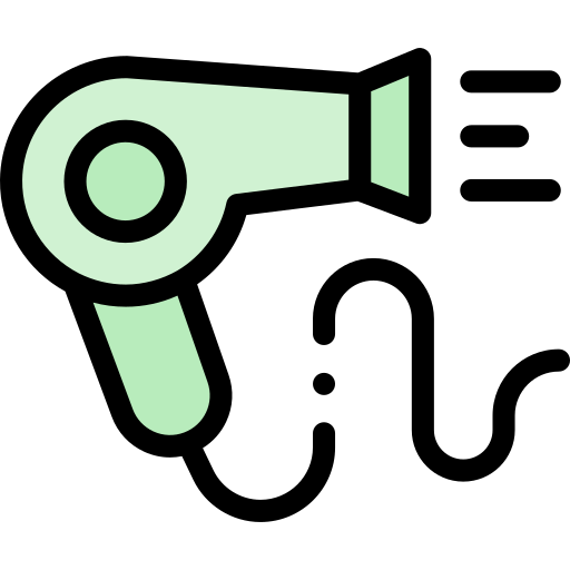 secador de pelo Detailed Rounded Lineal color icono