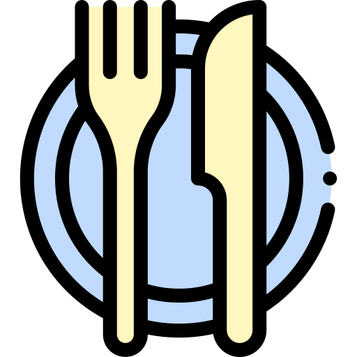 레스토랑 Detailed Rounded Lineal color icon