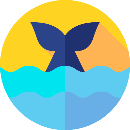 Whale Flat Circular Flat icon