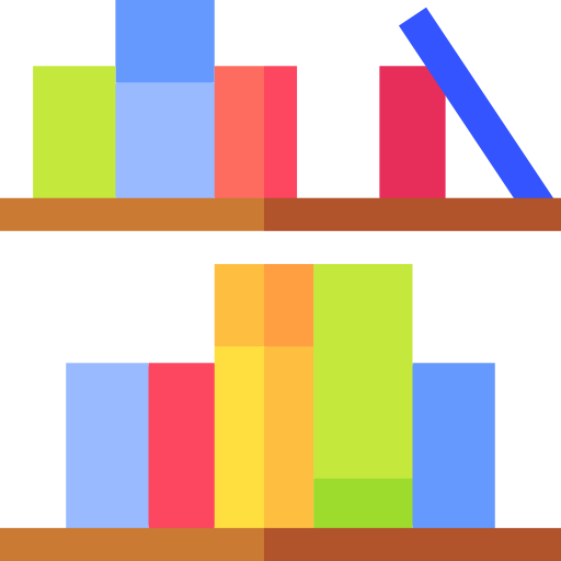 Bookshelf Basic Straight Flat icon