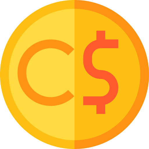 canadese dollar Basic Straight Flat icoon