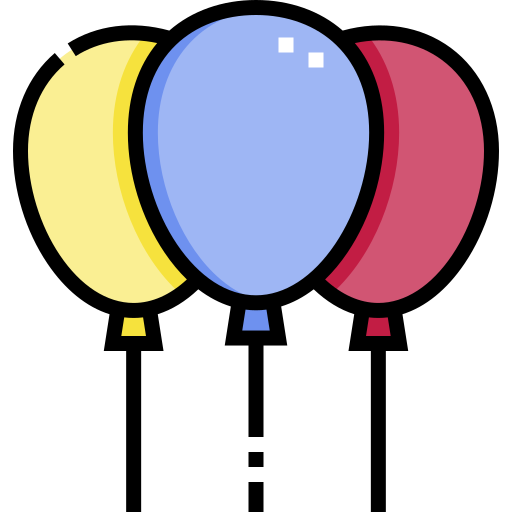 풍선 Detailed Straight Lineal color icon