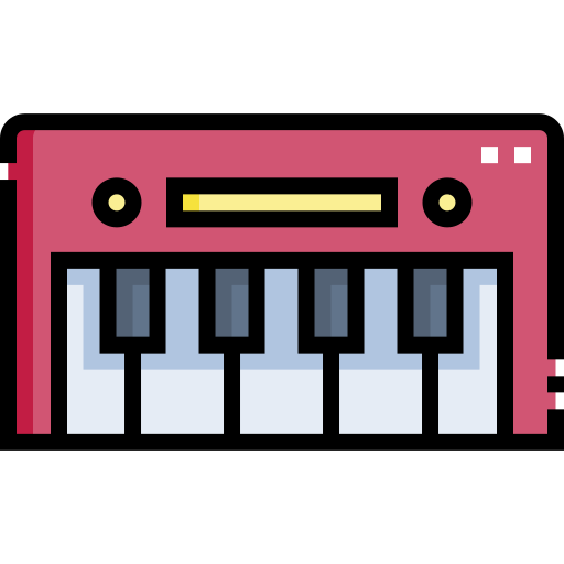 피아노 Detailed Straight Lineal color icon