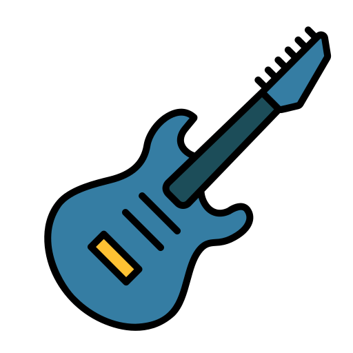 전자 기타 Generic Outline Color icon