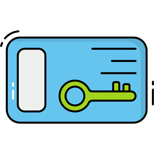 tarjeta clave Generic Outline Color icono