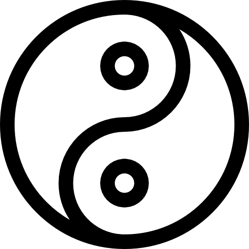 yin yang Basic Straight Lineal Ícone