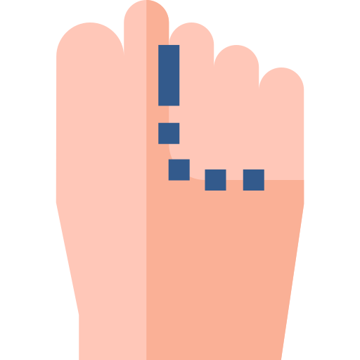 Loss of colour in toes Basic Straight Flat icon