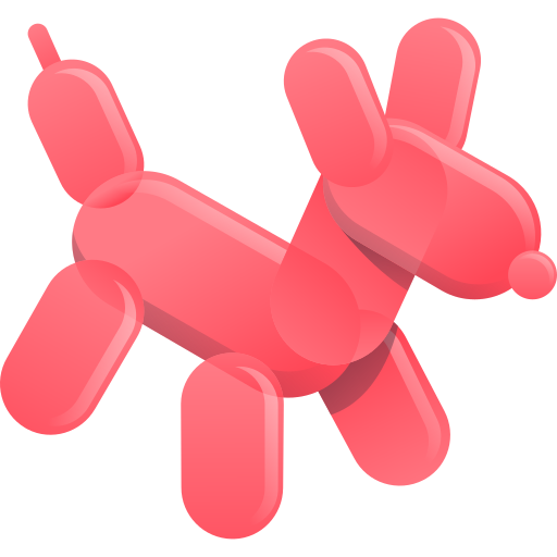 Balloon dog Gradient Isometric Gradient icon