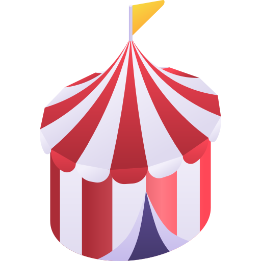tenda da circo Gradient Isometric Gradient icona