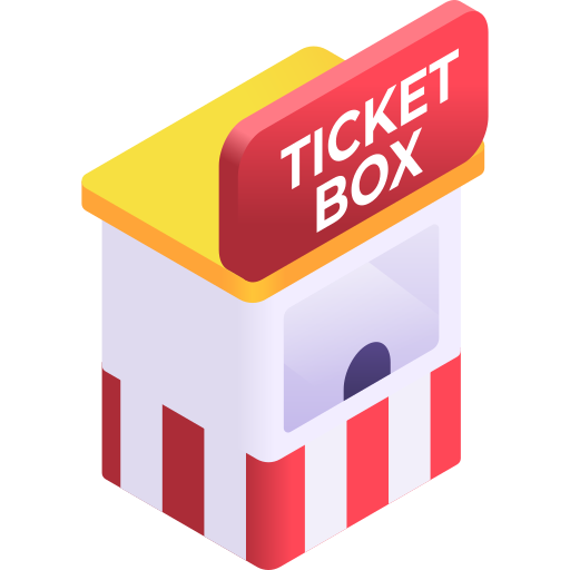 Ticket box Gradient Isometric Gradient icon