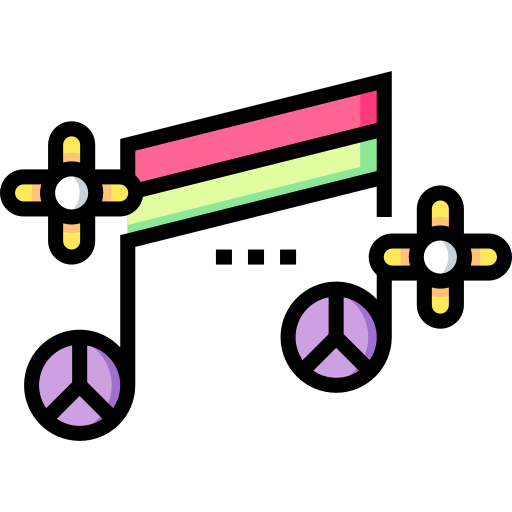 Хиппи Detailed Straight Lineal color иконка