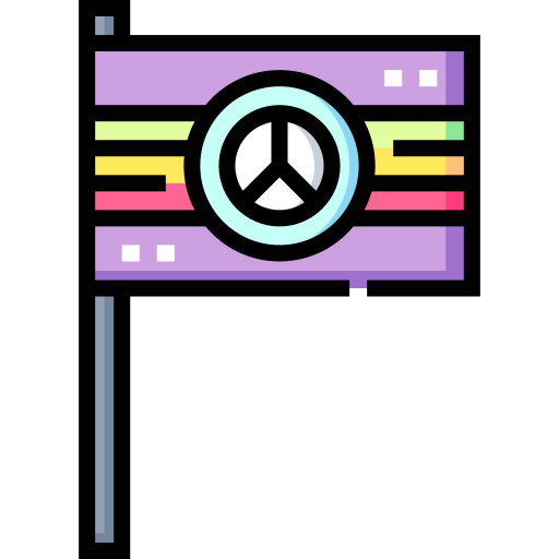 Peace flag Detailed Straight Lineal color icon