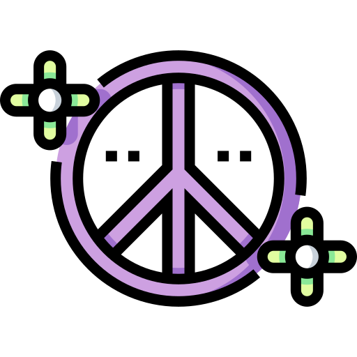 simbolo de paz Detailed Straight Lineal color icono