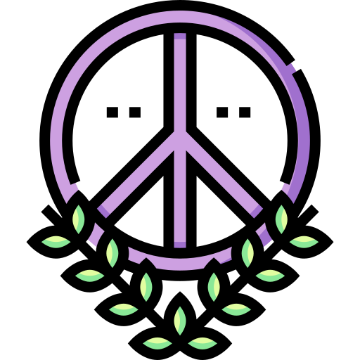 Peace sign Detailed Straight Lineal color icon
