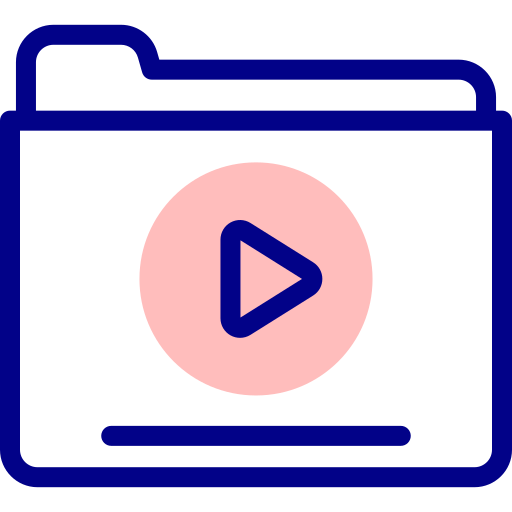 carpeta de video Detailed Mixed Lineal color icono